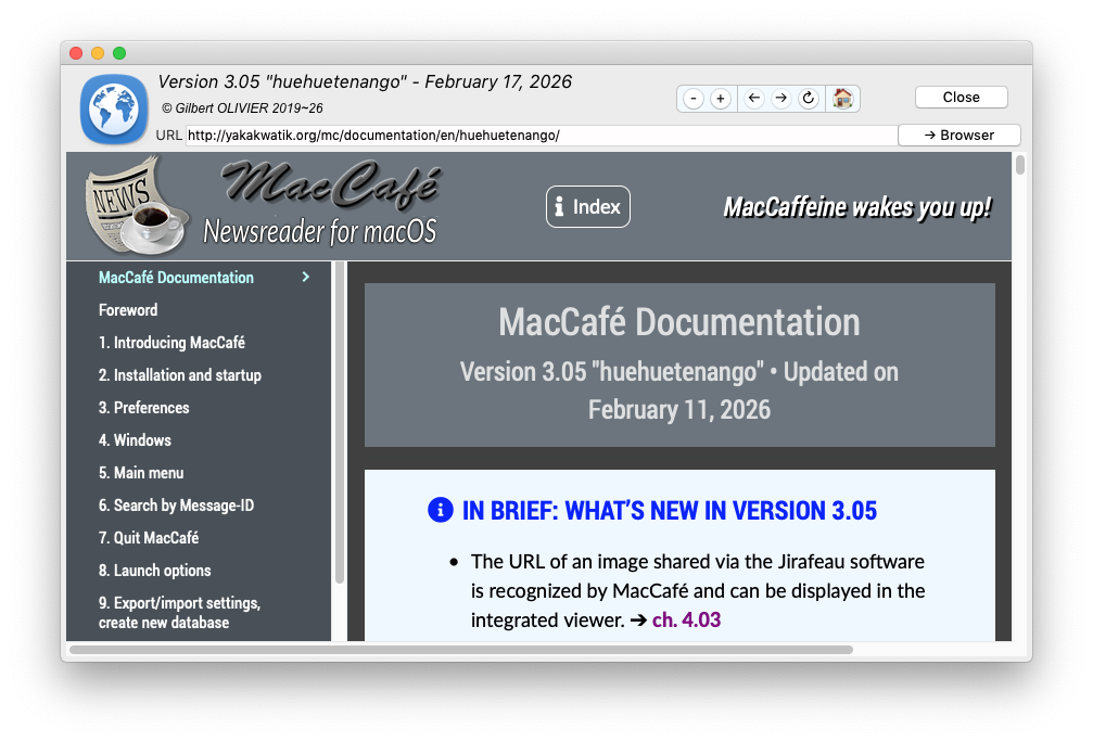Documenntation window