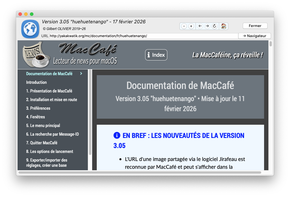 Fenêtre Documenntation
