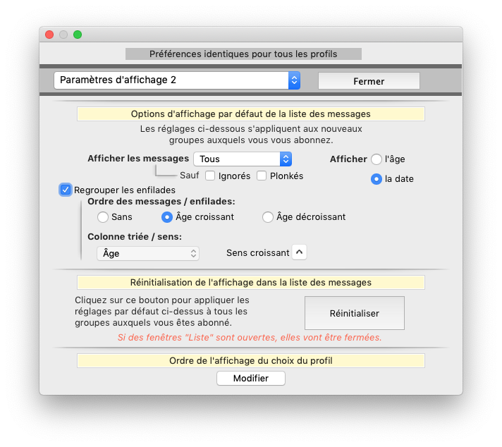 Préférences Affichage 2